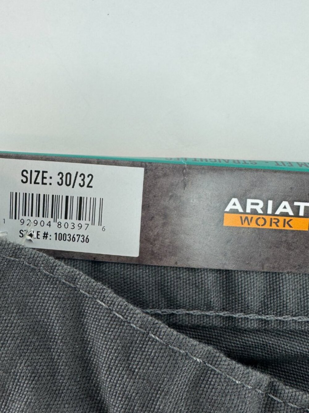 Ariat M7 Slim Straight Pants Double Front Durastretch Gray Work Jeans NWT 30x32 - Picture 3 of 11